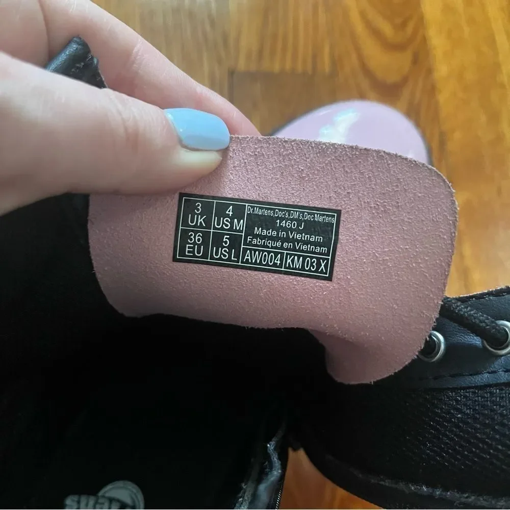 Girls doc Marten pink boots shoes size 4